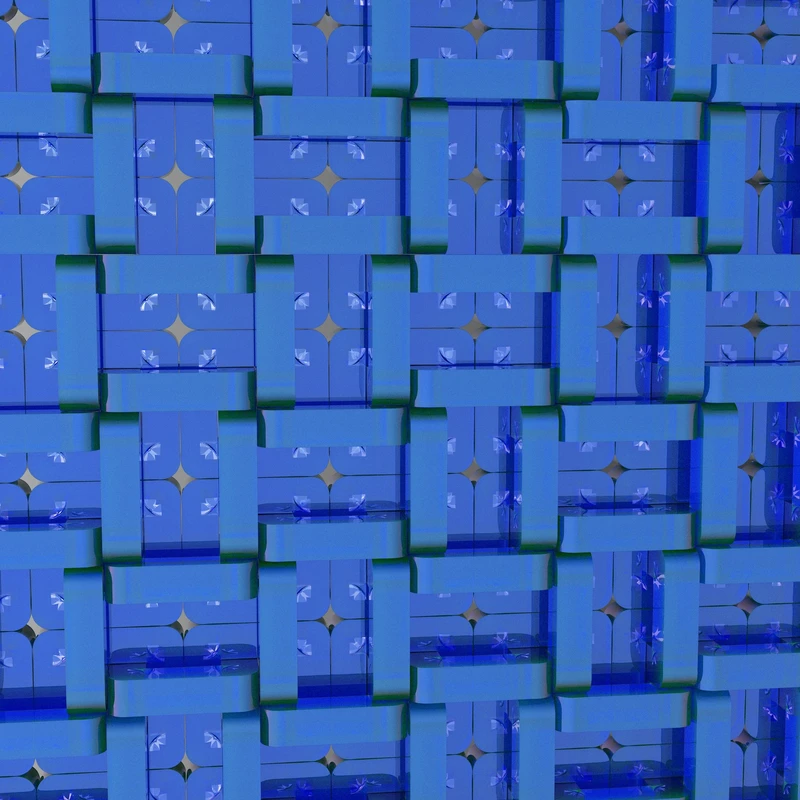 Blue Tile Mosaic with Gold Stars Jigsaw Puzzle