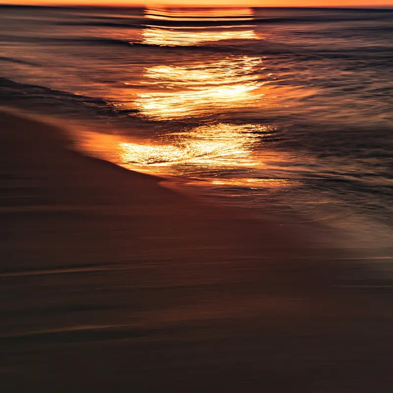 Golden Sunset Waves on Shore Jigsaw Puzzle