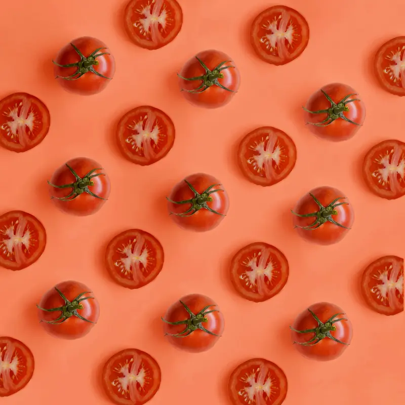 Tomato Pattern on Orange Background Jigsaw Puzzle