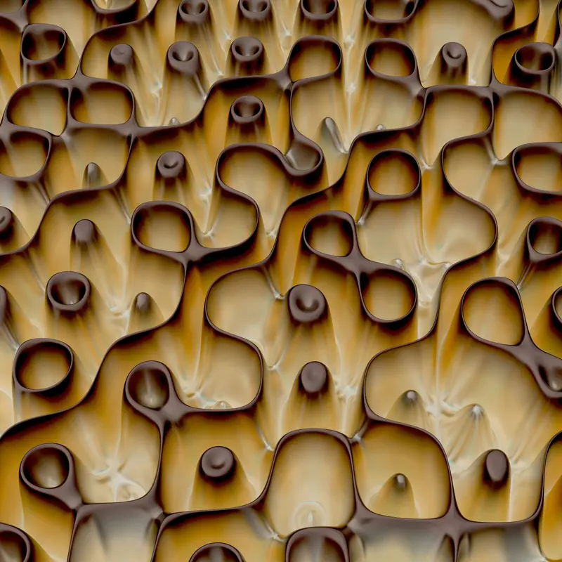 Golden Organic Cellular Abstract Pattern Jigsaw Puzzle