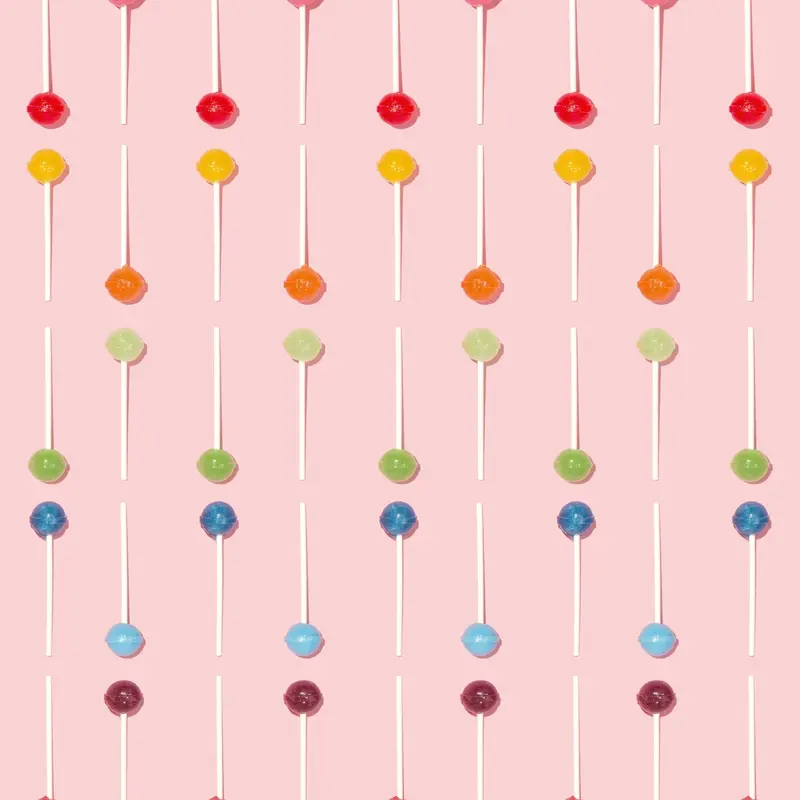 Rainbow Lollipops on Pink Jigsaw Puzzle