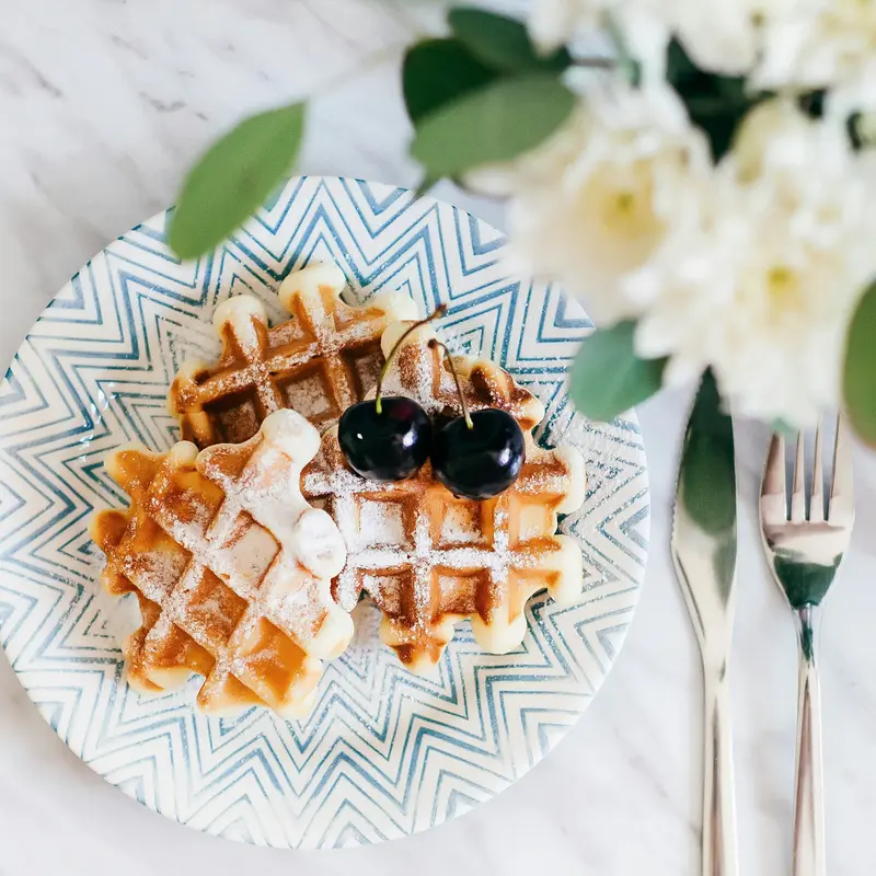 Belgian Waffles with Cherries Jigsaw Puzzle