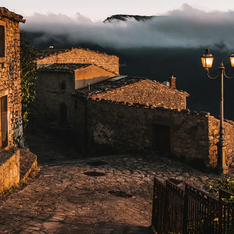 Ancient Italian Stone Village at Golden Hour Jigsaw Puzzle