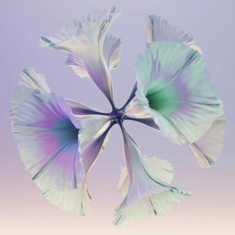 Abstract 3D Flower in Pastel Lavender Jigsaw Puzzle