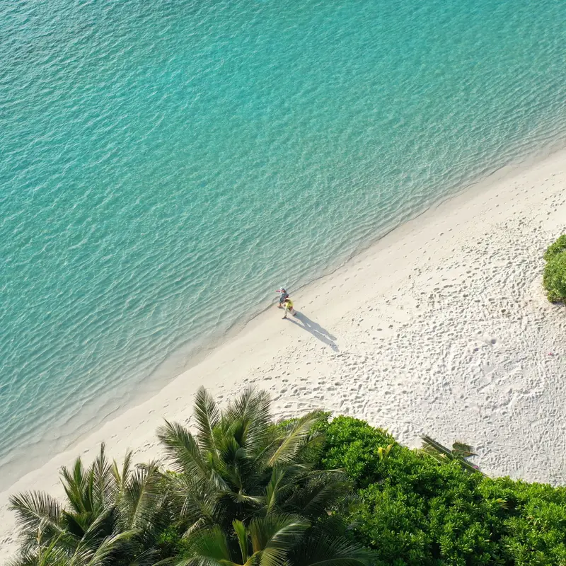 Aerial View of Pristine White Beach Jigsaw Puzzle