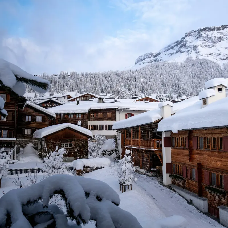 Snow-Covered Alpine Village Jigsaw Puzzle