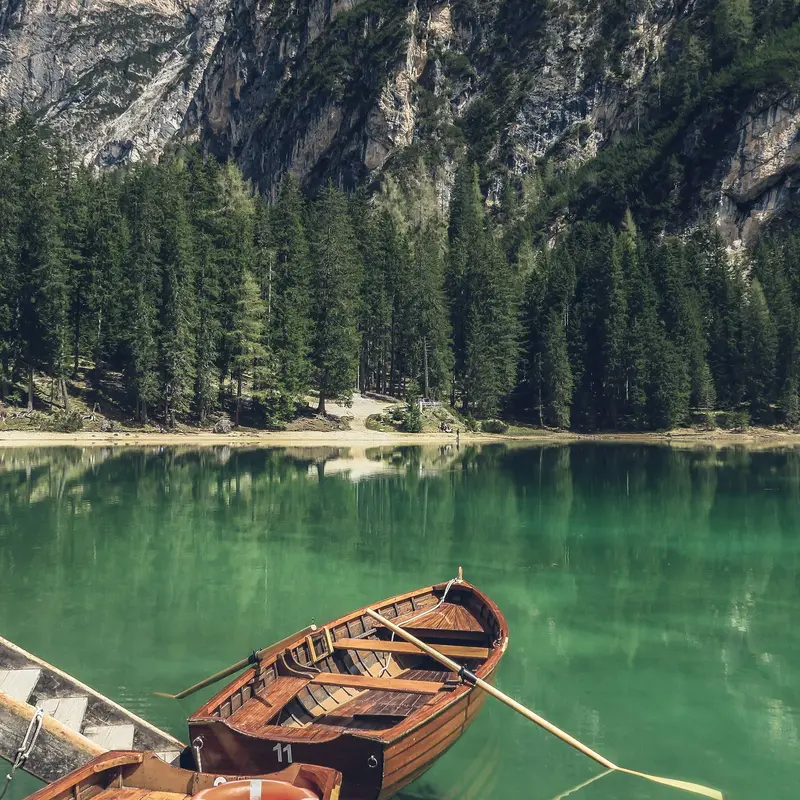 Rowboat on Emerald Mountain Lake Jigsaw Puzzle