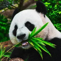 Giant Panda Eating Bamboo Leaves — Animals jigsaw puzzle