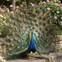 Peacock Displaying Iridescent Tail Feathers — Animals jigsaw puzzle