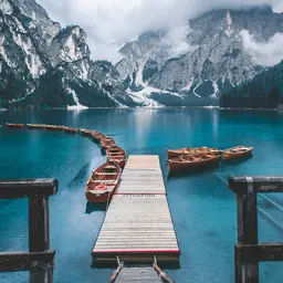 Wooden Boats on Pragser Wildsee, Dolomites — Travel jigsaw puzzle