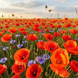 Red Poppy Field in Golden Light — Flowers jigsaw puzzle