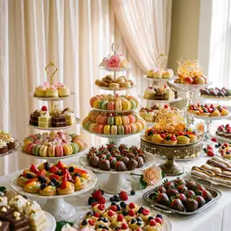 Elaborate Pastel Dessert Buffet — Food jigsaw puzzle