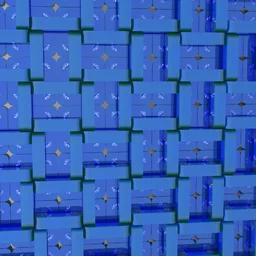 Blue Tile Mosaic with Gold Stars — Abstract jigsaw puzzle