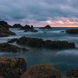 Rocky Jersey Coastline at Dusk — Nature jigsaw puzzle